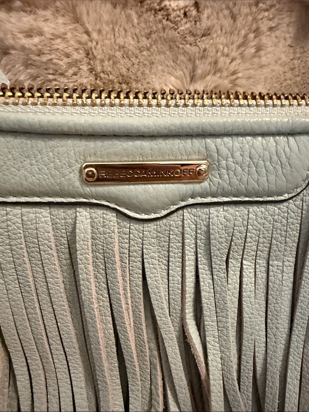 Vintage Rebecca Minkoff Light Blue Fringe Crossbody Bag - Picture 3 of 7